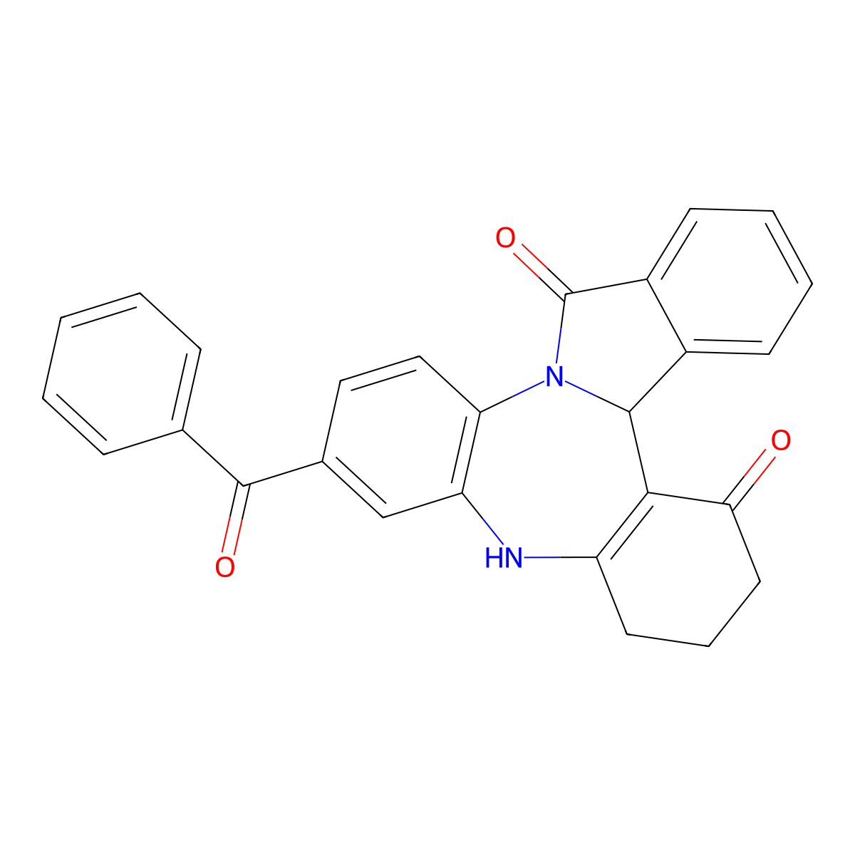 11-Benzoyl-4b,7,8,9-tetrahydro-6H-9,13b-diaza-tribenzo[a,e,h]azulene-5,14-dione molecular structure, CAS 312622-06-3