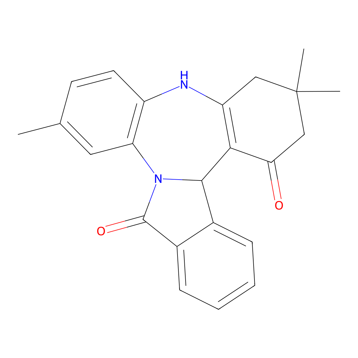 7,7,12-trimethyl-4b,7,8,9-tetrahydro-6H-dibenzo[2,3:5,6][1,4]diazepino[7,1-a]isoindole-5,15-dione molecular structure, CAS 312622-10-9