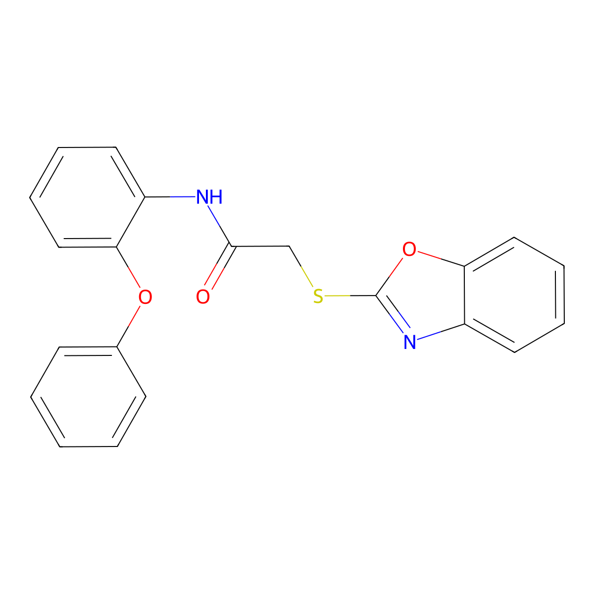 2-(1,3-benzoxazol-2-ylsulfanyl)-N-(2-phenoxyphenyl)acetamide molecular structure, CAS 312622-19-8