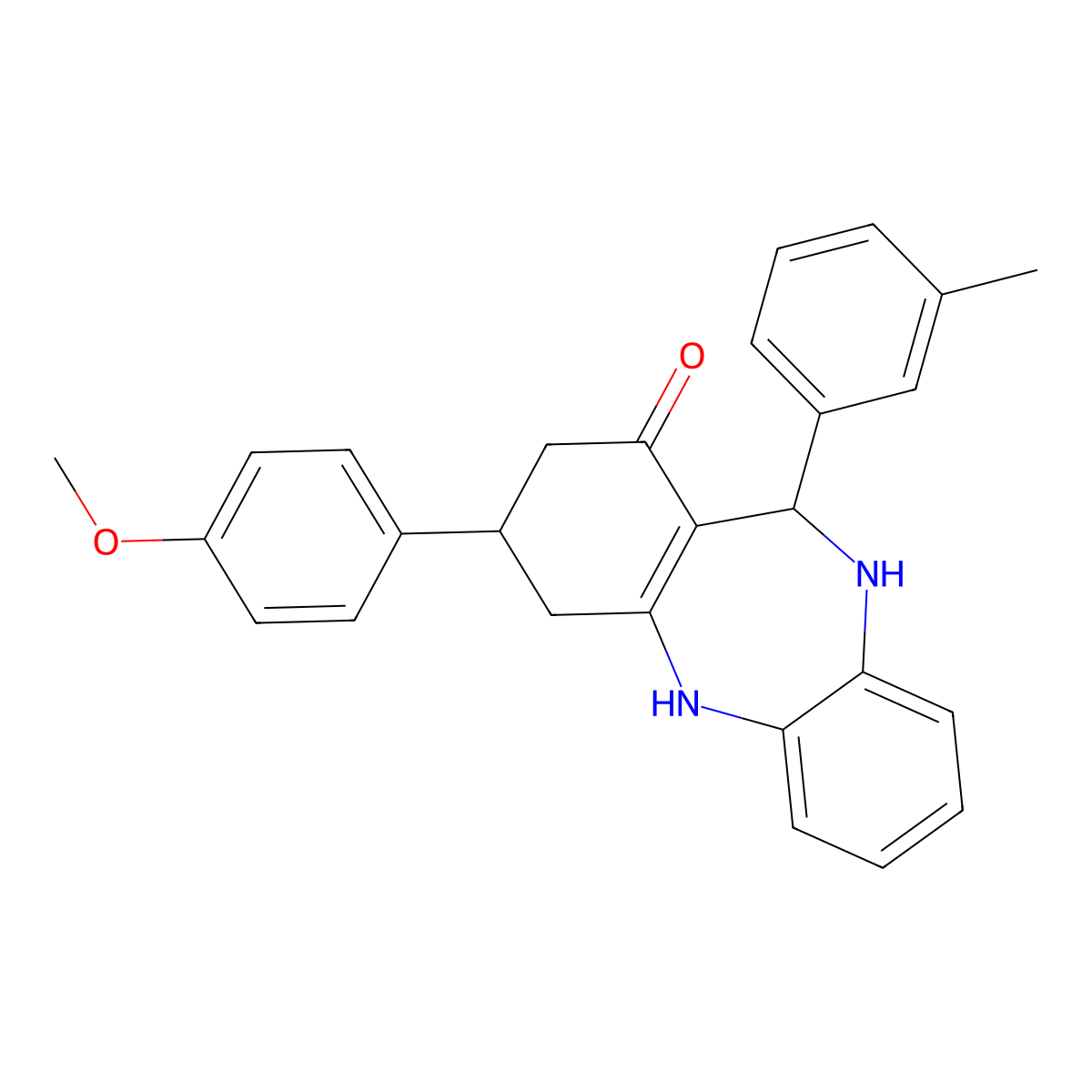 9-(4-Methoxyphenyl)-6-(3-methylphenyl)-5,6,8,9,10,11-hexahydrobenzo[b][1,4]benzodiazepin-7-one molecular structure, CAS 312622-25-6