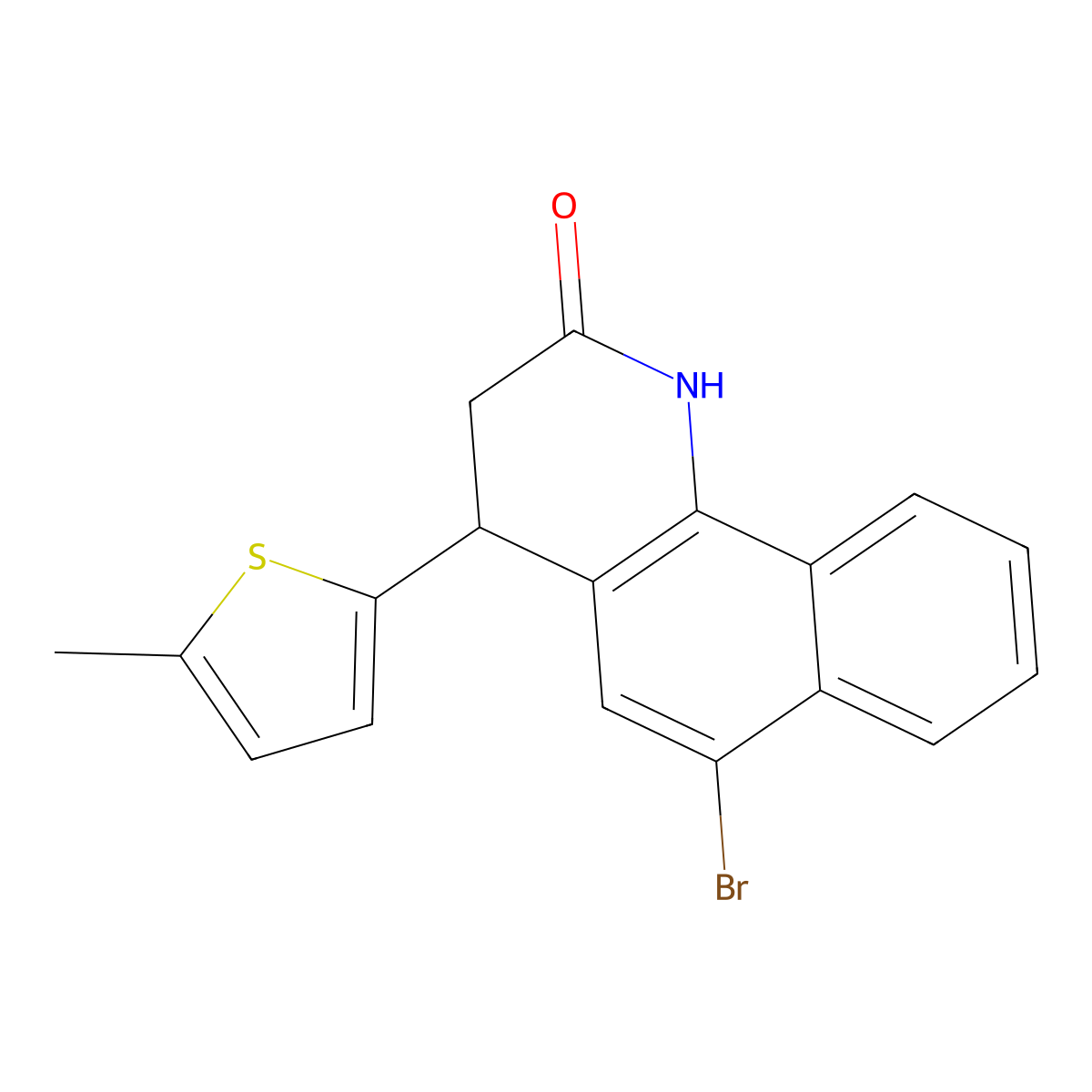 6-bromo-4-(5-methylthiophen-2-yl)-3,4-dihydrobenzo[h]quinolin-2(1H)-one molecular structure, CAS 312622-73-4