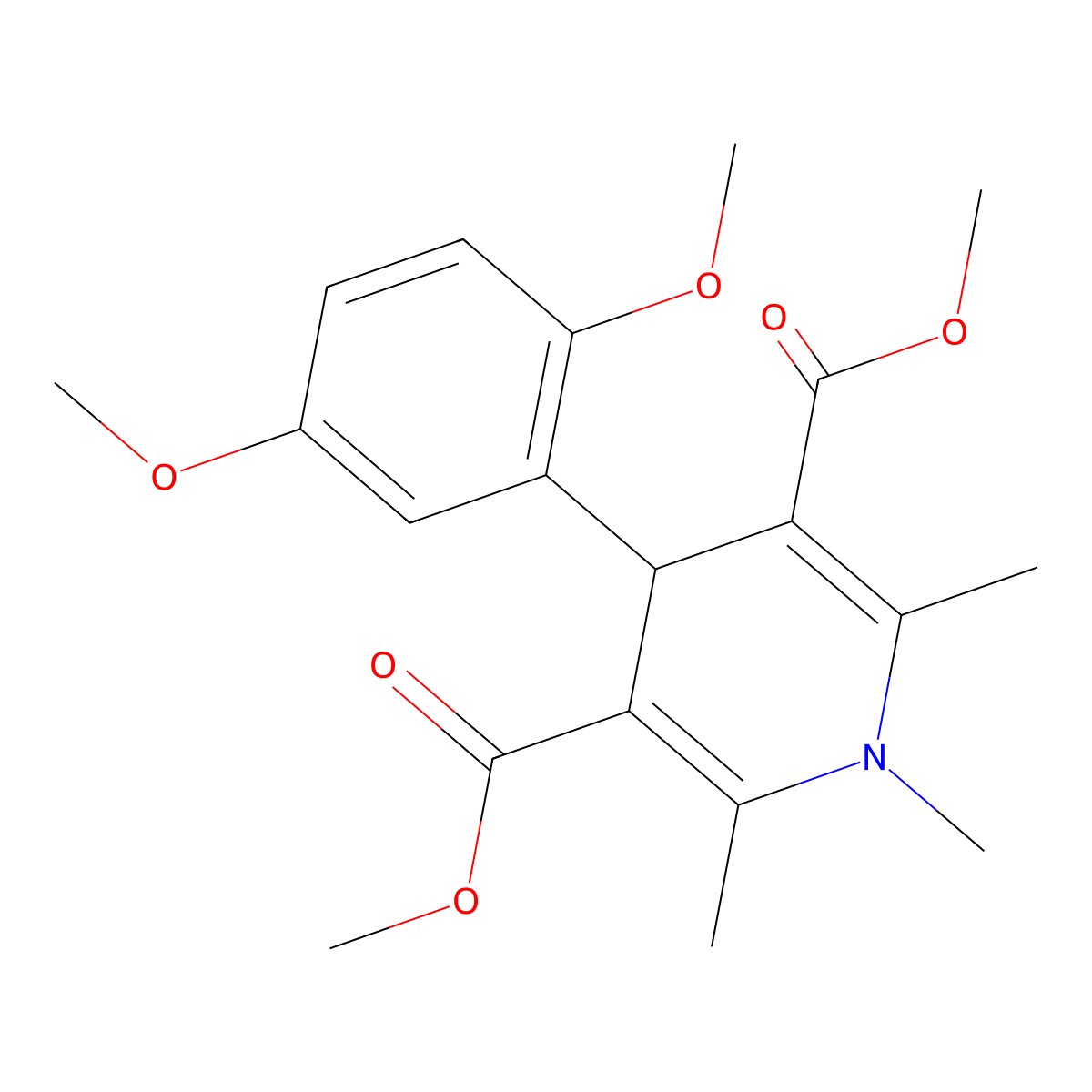 Dimethyl 4-(2,5-dimethoxyphenyl)-1,2,6-trimethyl-1,4-dihydropyridine-3,5-dicarboxylate molecular structure, CAS 312623-10-2