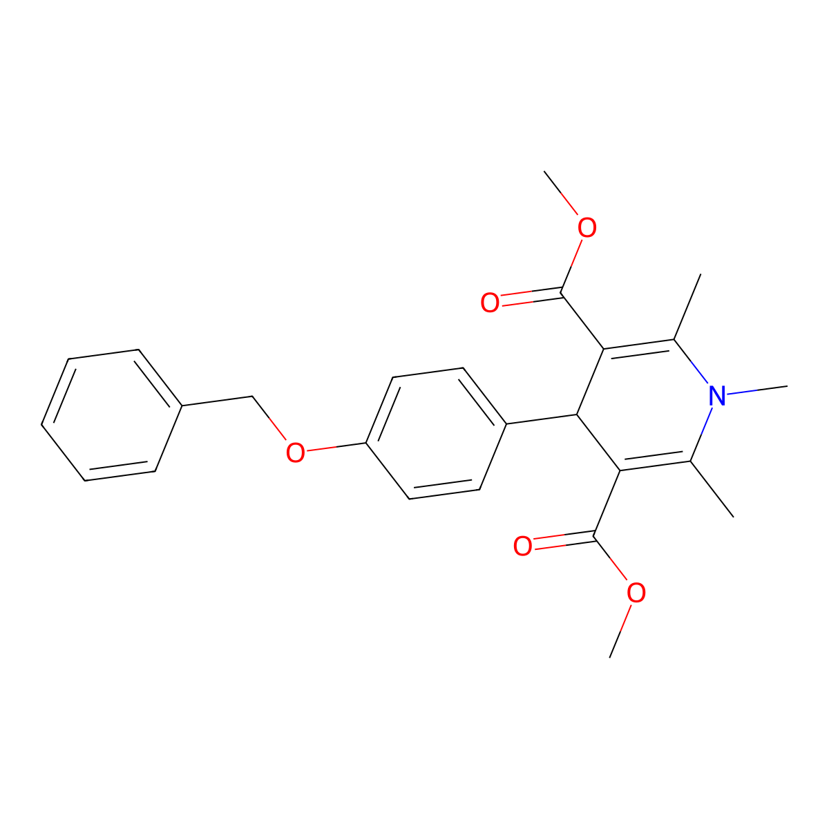 Dimethyl 4-(4-(benzyloxy)phenyl)-1,2,6-trimethyl-1,4-dihydropyridine-3,5-dicarboxylate molecular structure, CAS 312623-11-3
