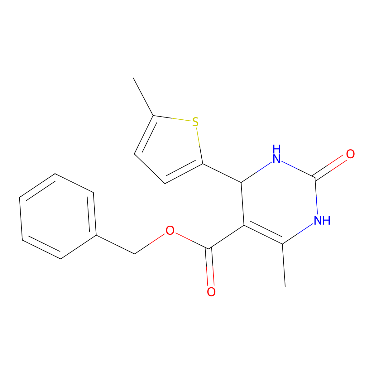 Benzyl 6-methyl-4-(5-methylthiophen-2-yl)-2-oxo-1,2,3,4-tetrahydropyrimidine-5-carboxylate molecular structure, CAS 312623-19-1