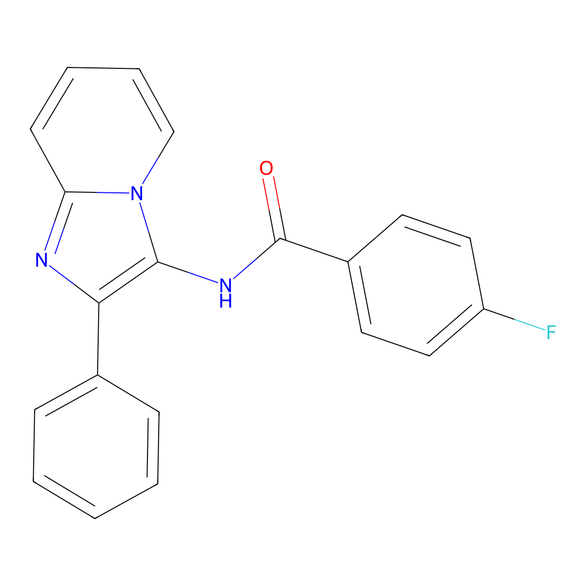 4-fluoro-N-(2-phenylimidazo[1,2-a]pyridin-3-yl)benzamide molecular structure, CAS 312623-28-2