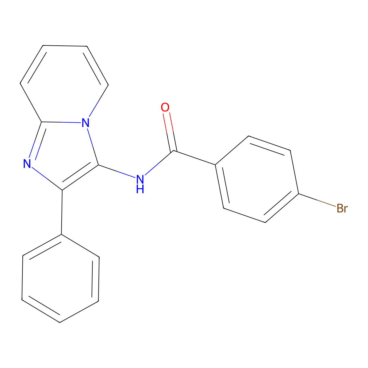 4-bromo-N-(2-phenylimidazo[1,2-a]pyridin-3-yl)benzamide molecular structure, CAS 312623-29-3