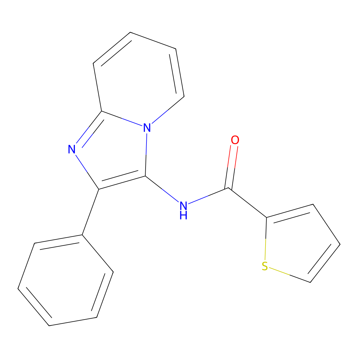 N-{2-phenylimidazo[1,2-a]pyridin-3-yl}thiophene-2-carboxamide molecular structure, CAS 312623-31-7
