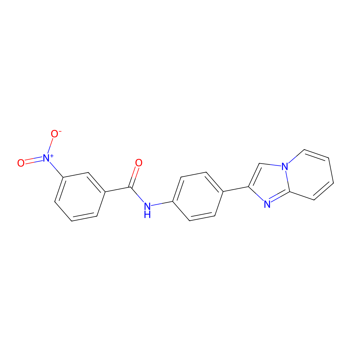 N-(4-(imidazo[1,2-a]pyridin-2-yl)phenyl)-3-nitrobenzamide molecular structure, CAS 312623-37-3