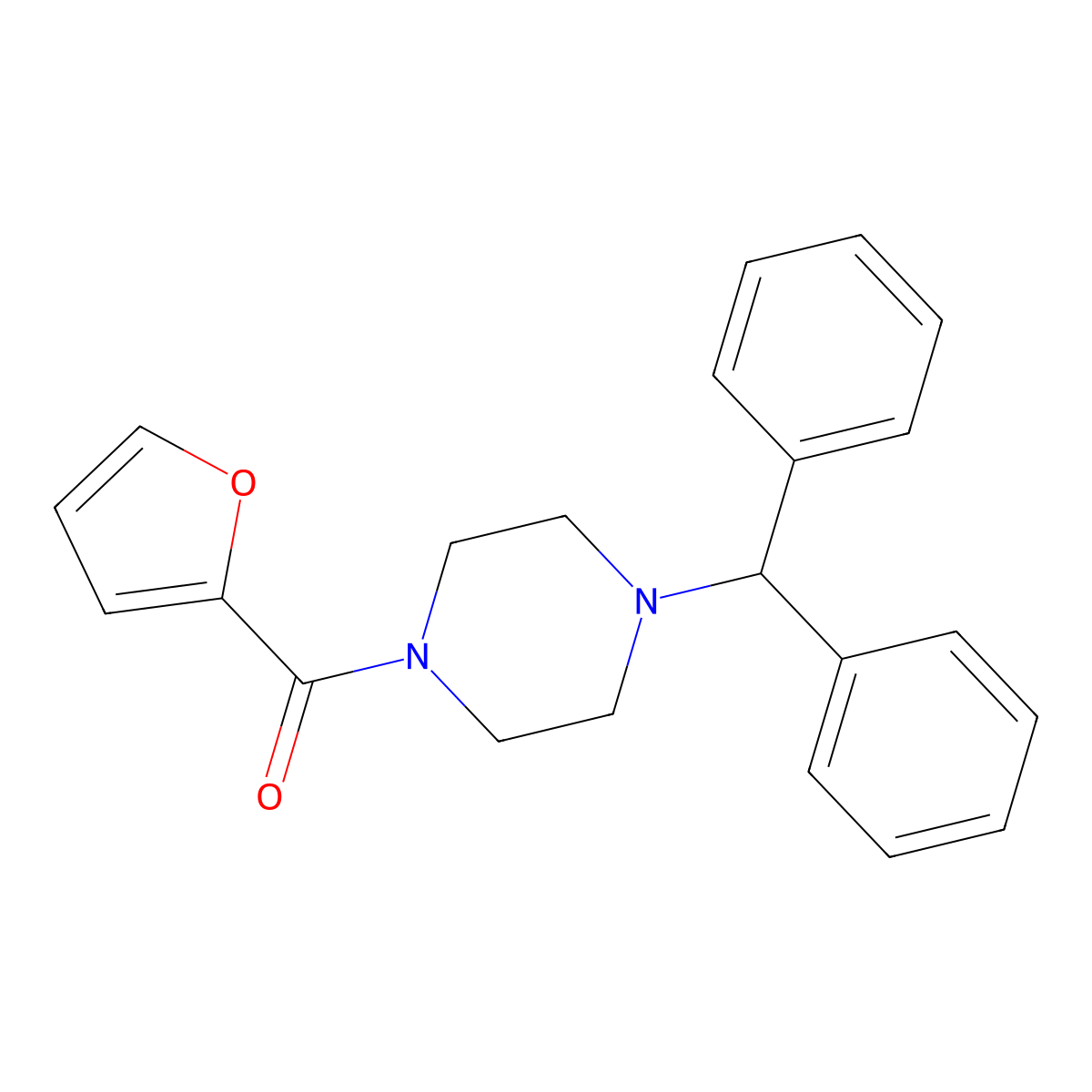 (4-Benzhydrylpiperazin-1-yl)-(furan-2-yl)methanone molecular structure, CAS 312623-41-9