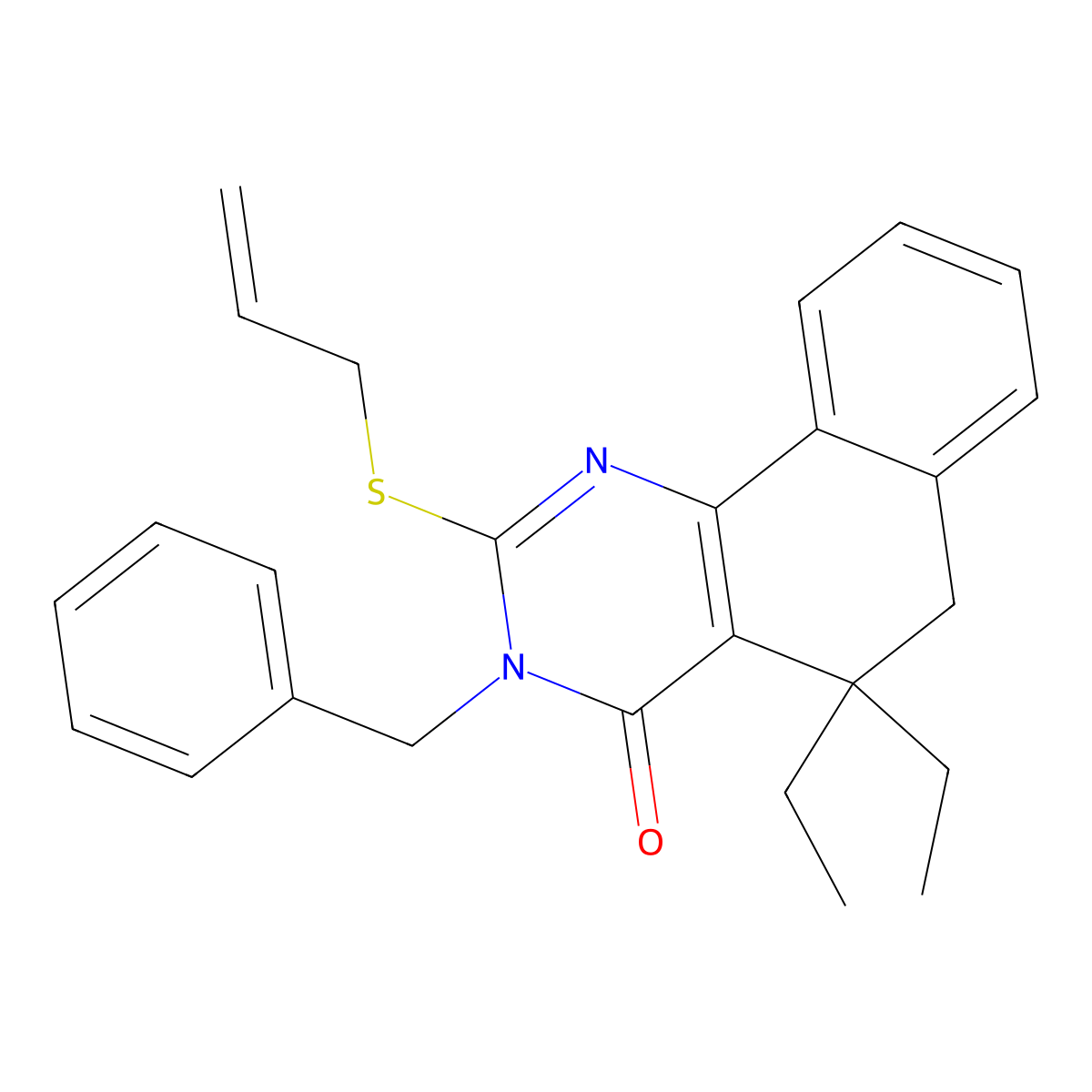 3-benzyl-5,5-diethyl-2-prop-2-enylsulfanyl-6H-benzo[h]quinazolin-4-one molecular structure, CAS 312625-97-1