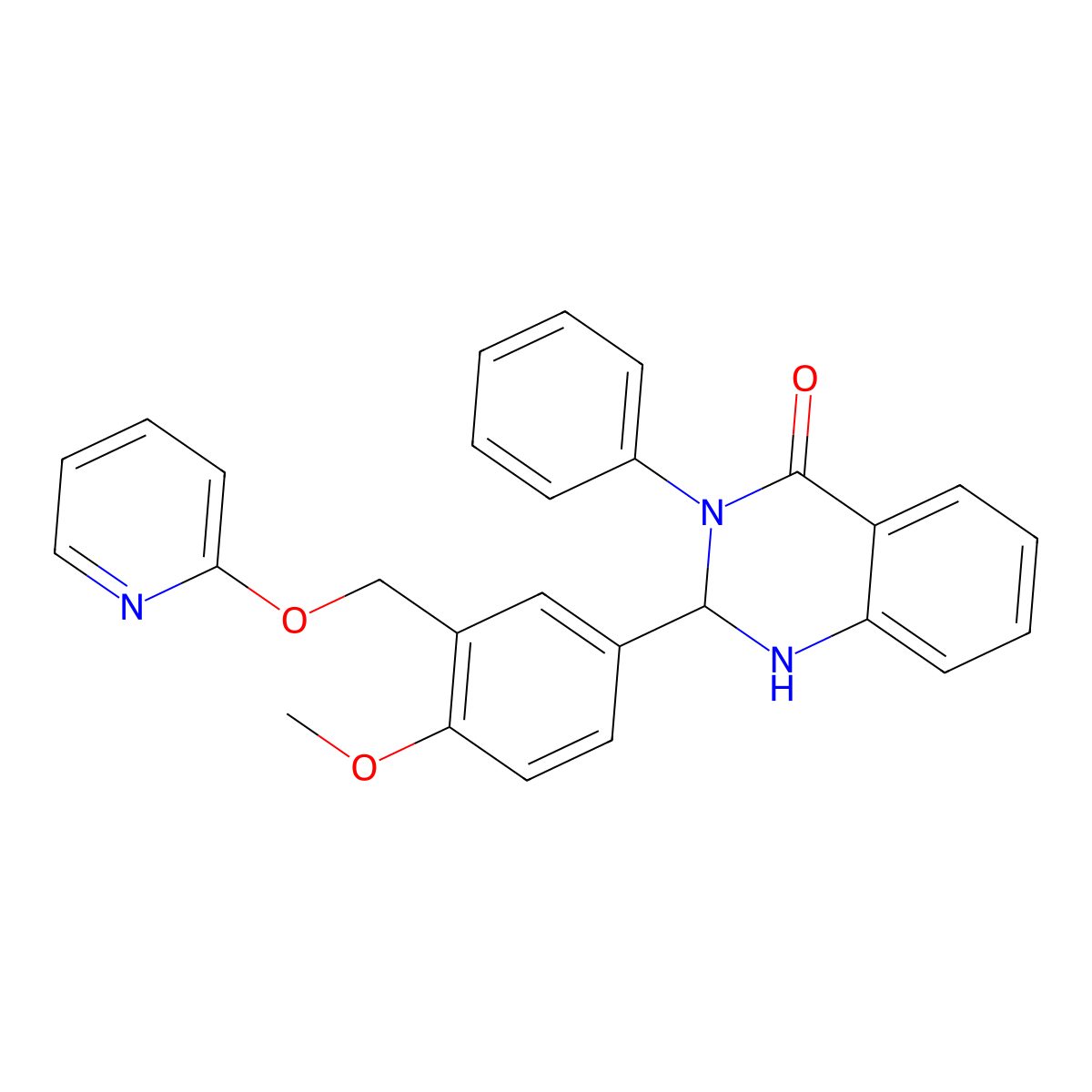 2-[4-Methoxy-3-(pyridin-2-yloxymethyl)phenyl]-3-phenyl-1,2-dihydroquinazolin-4-one molecular structure, CAS 312626-69-0