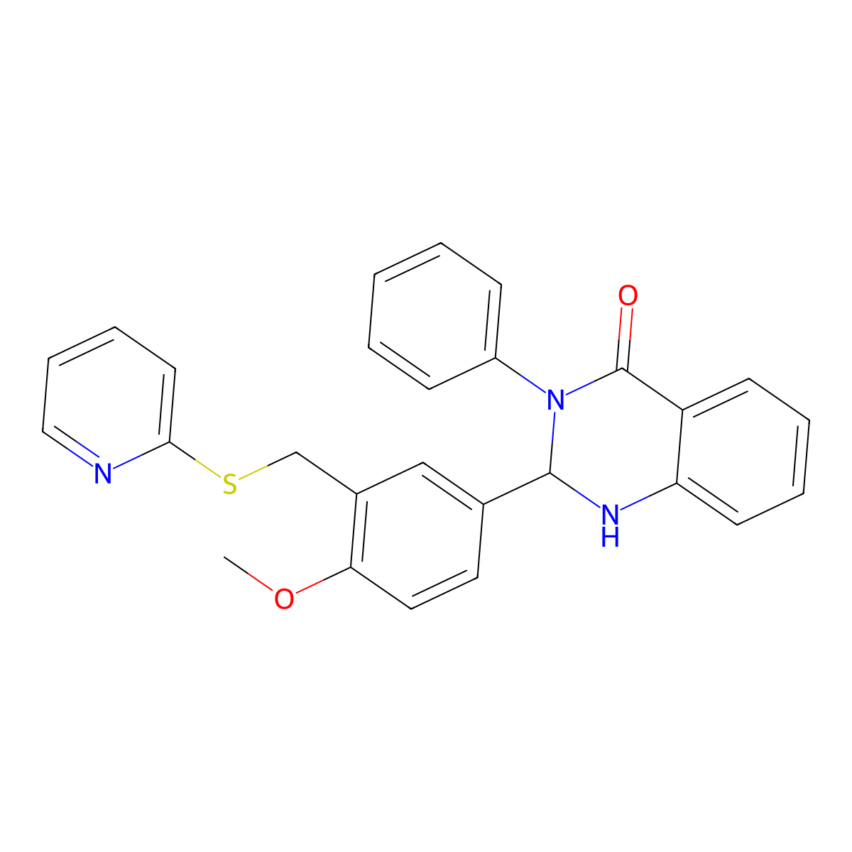 2-[4-Methoxy-3-(pyridin-2-ylsulfanylmethyl)phenyl]-3-phenyl-1,2-dihydroquinazolin-4-one molecular structure, CAS 312626-71-4