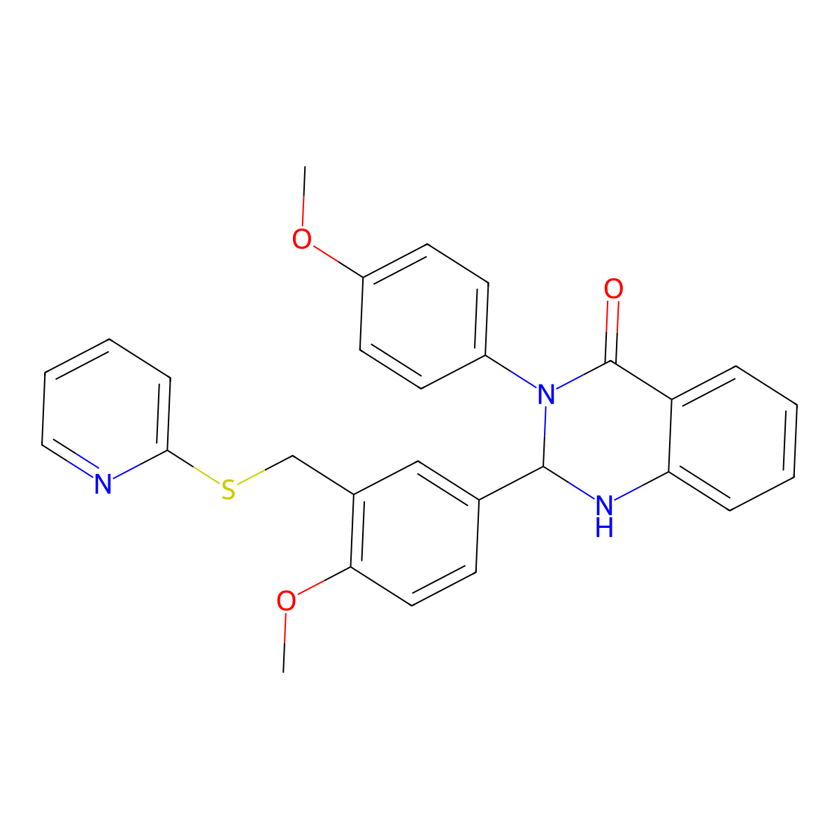 3-(4-Methoxyphenyl)-2-[4-methoxy-3-(pyridin-2-ylsulfanylmethyl)phenyl]-1,2-dihydroquinazolin-4-one molecular structure, CAS 312626-78-1