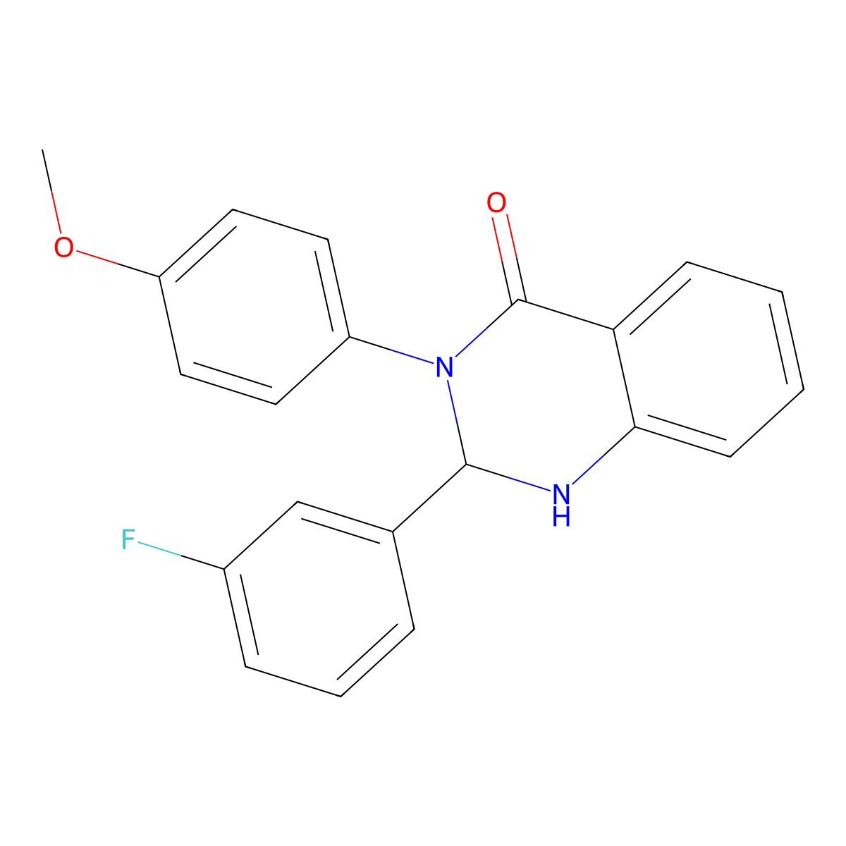 2-(3-fluorophenyl)-3-(4-methoxyphenyl)-2,3-dihydro-4(1H)-quinazolinone molecular structure, CAS 312626-82-7