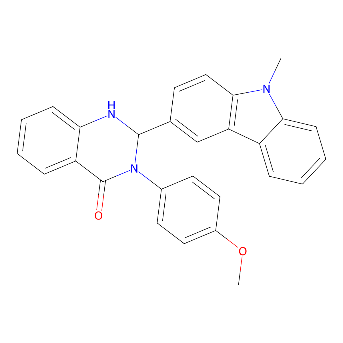 3-(4-Methoxyphenyl)-2-(9-methylcarbazol-3-yl)-1,2-dihydroquinazolin-4-one molecular structure, CAS 312626-83-8