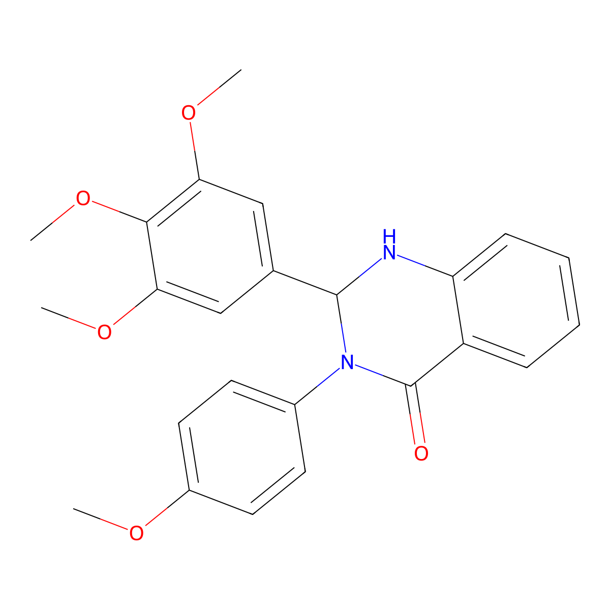 3-(4-methoxyphenyl)-2-(3,4,5-trimethoxyphenyl)-2,3-dihydroquinazolin-4(1H)-one molecular structure, CAS 312626-86-1