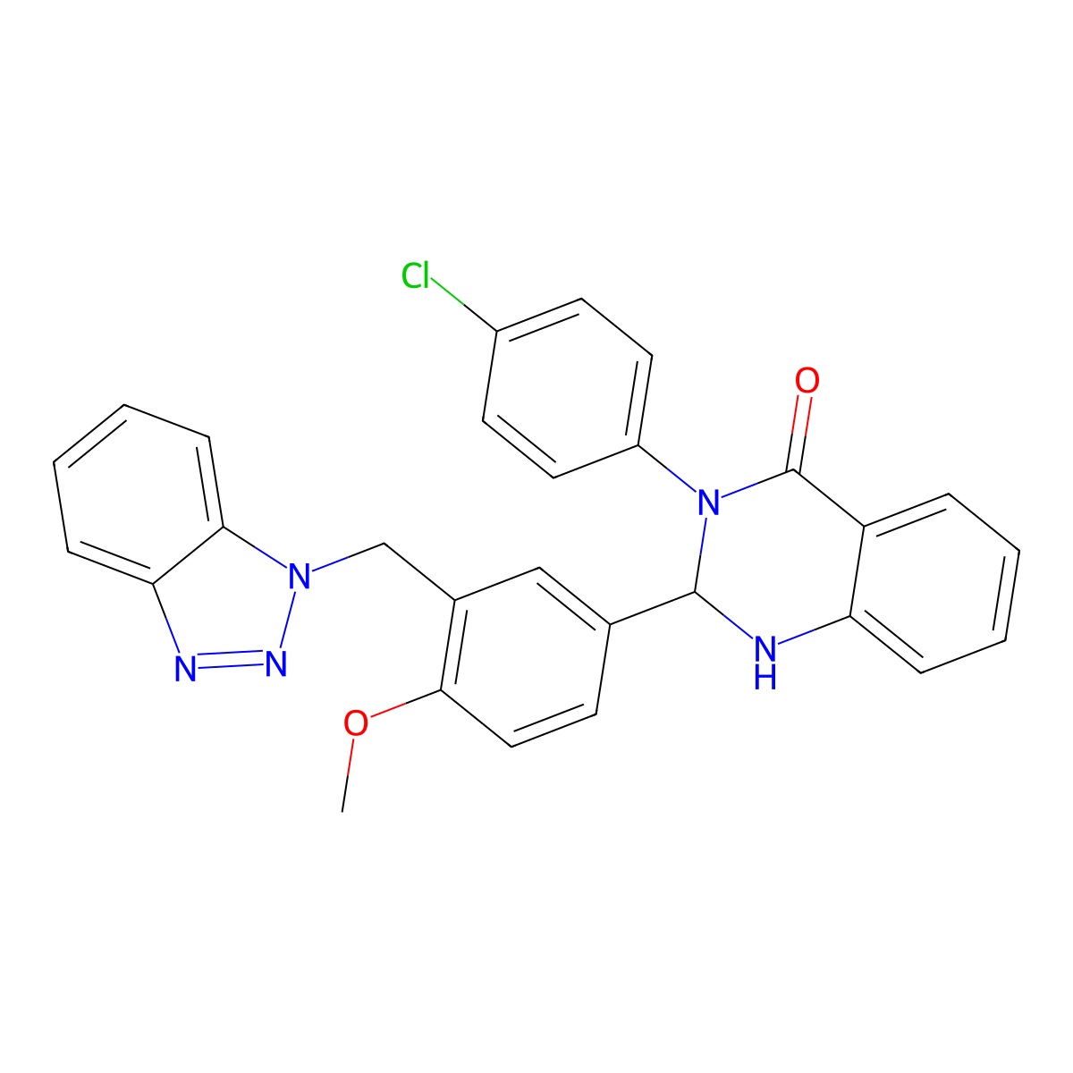 2-[3-(Benzotriazol-1-ylmethyl)-4-methoxyphenyl]-3-(4-chlorophenyl)-1,2-dihydroquinazolin-4-one molecular structure, CAS 312626-94-1