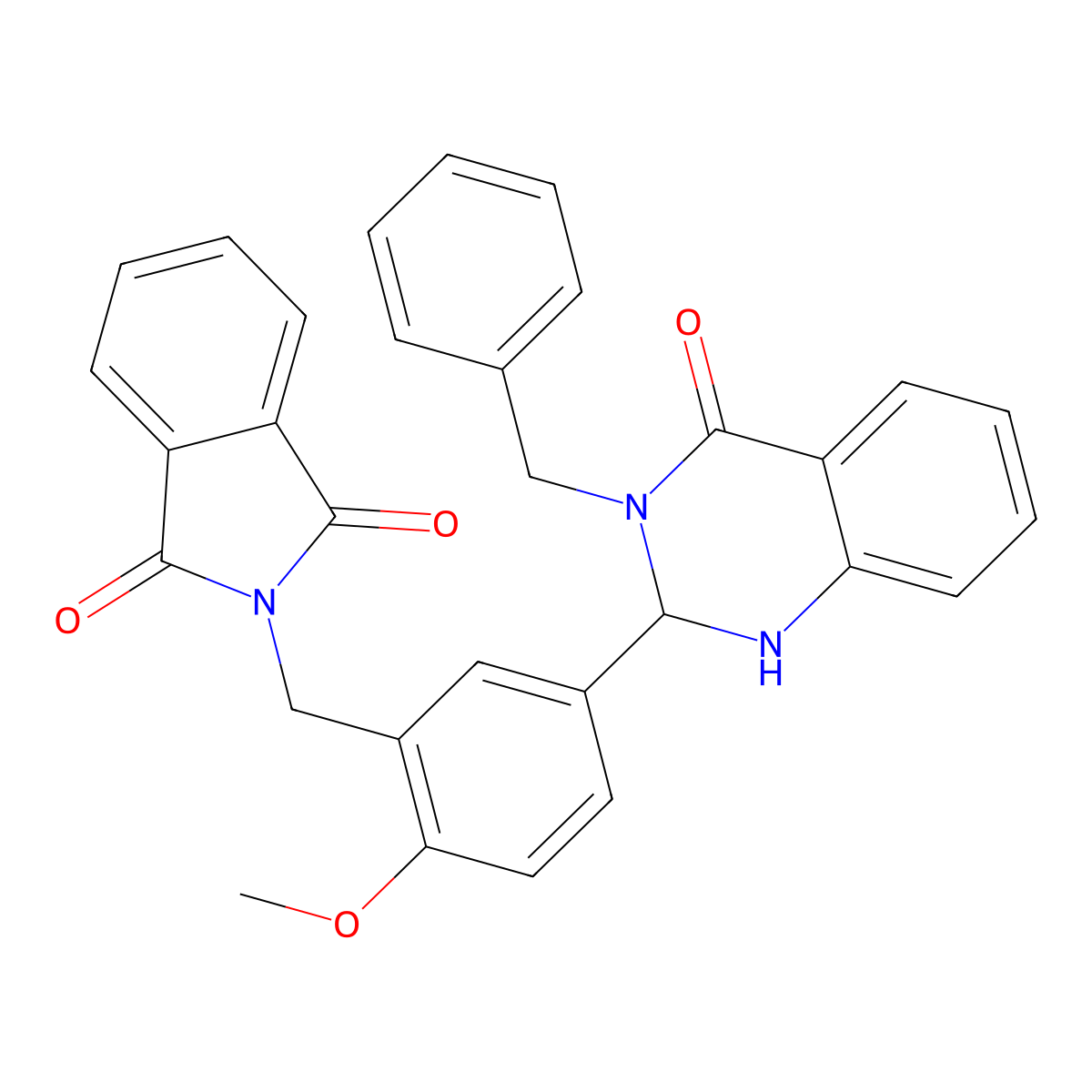 2-[[5-(3-Benzyl-4-oxo-1,2-dihydroquinazolin-2-yl)-2-methoxyphenyl]methyl]isoindole-1,3-dione molecular structure, CAS 312627-02-4