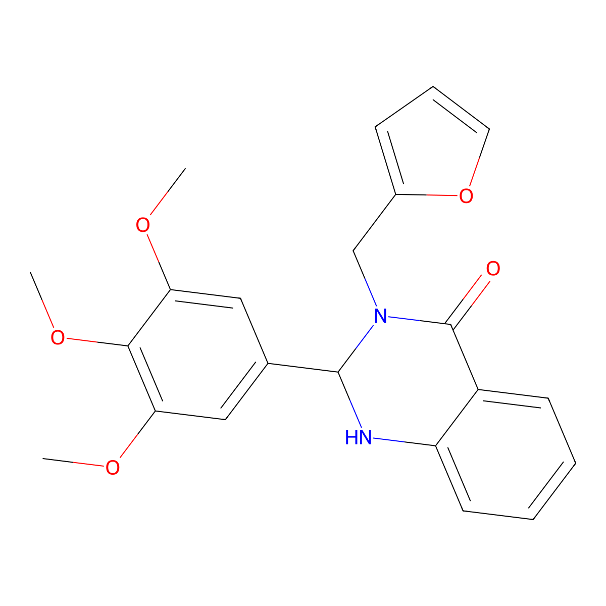 3-(Furan-2-ylmethyl)-2-(3,4,5-trimethoxyphenyl)-1,2-dihydroquinazolin-4-one molecular structure, CAS 312627-06-8