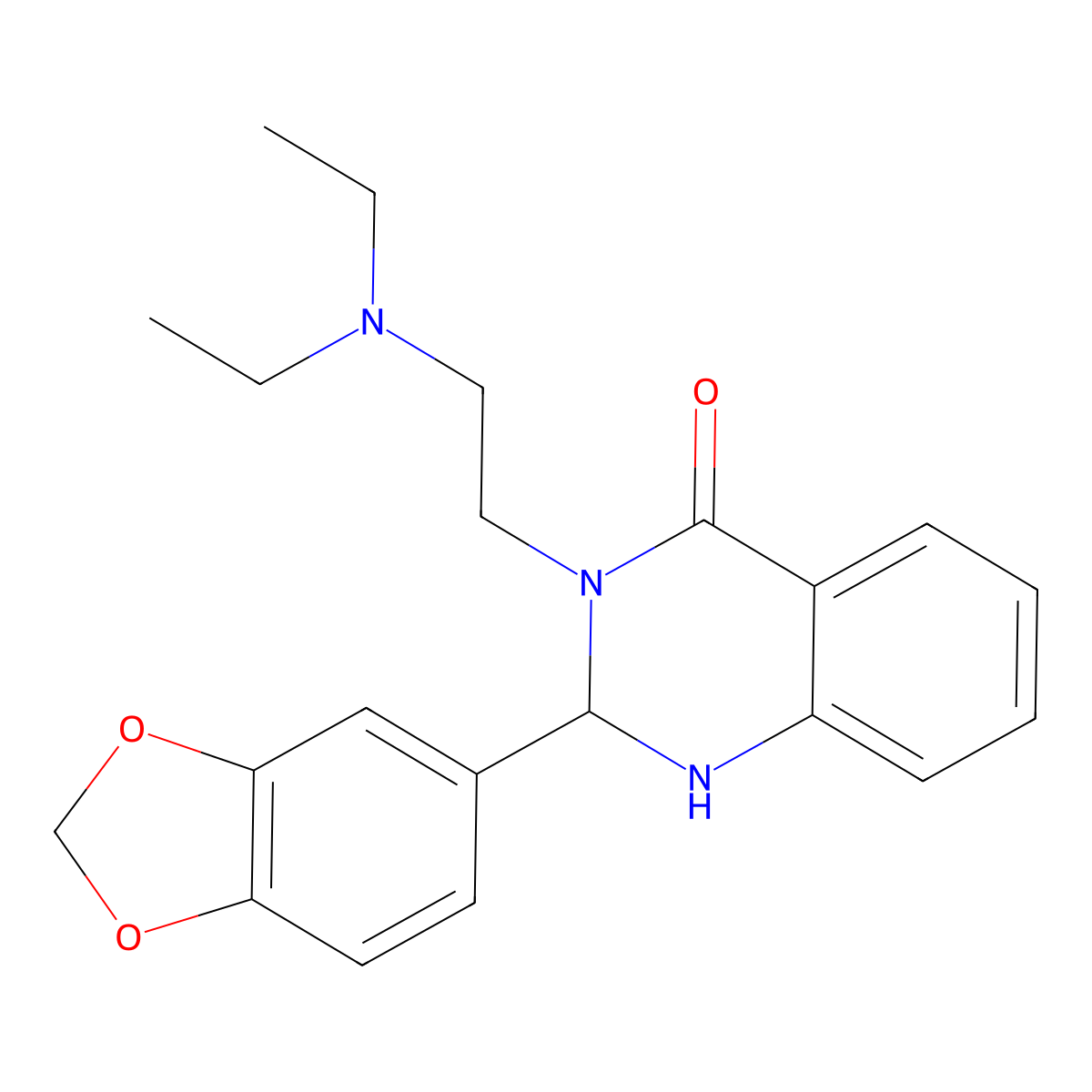 2-(1,3-Benzodioxol-5-yl)-3-(2-diethylaminoethyl)-1,2-dihydroquinazolin-4-one molecular structure, CAS 312627-12-6