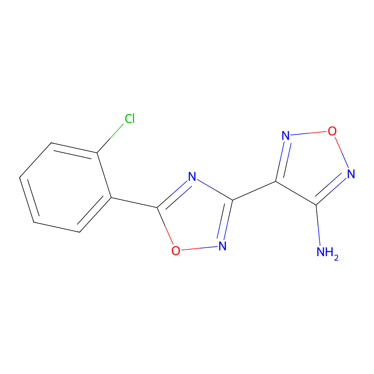 4-[5-(2-Chlorophenyl)-1,2,4-oxadiazol-3-yl]-1,2,5-oxadiazol-3-amine molecular structure, CAS 312628-61-8