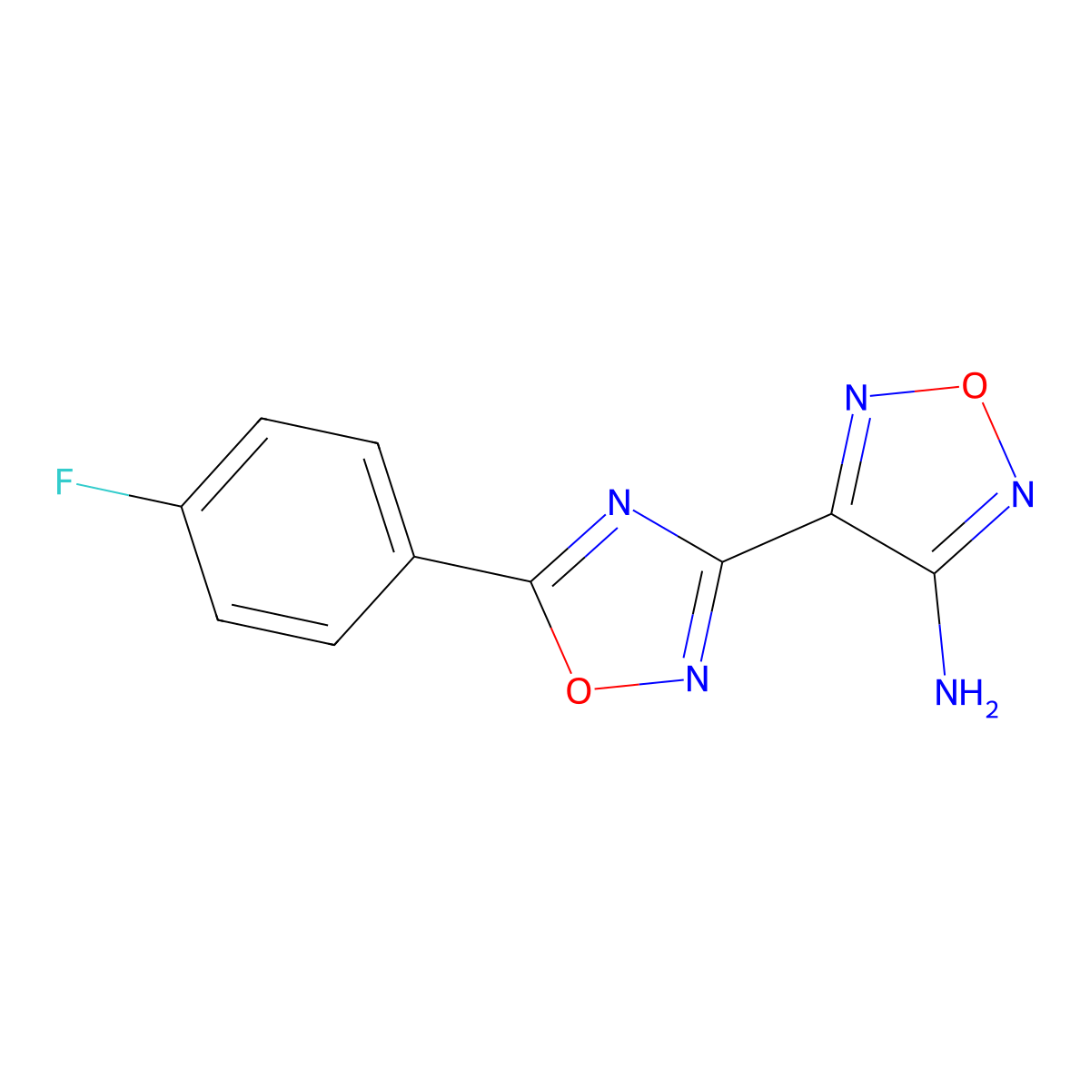 4-[5-(4-Fluorophenyl)-1,2,4-oxadiazol-3-yl]-1,2,5-oxadiazol-3-amine molecular structure, CAS 312628-68-5