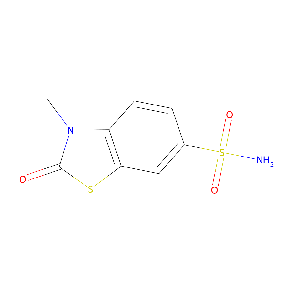 3-Methyl-2-oxo-2,3-dihydro-1,3-benzothiazole-6-sulfonamide molecular structure, CAS 31263-89-5