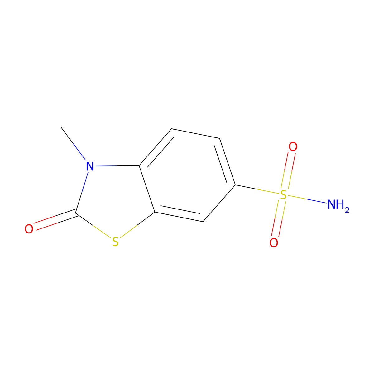 3-Methyl-2-oxo-2,3-dihydro-1,3-benzothiazole-6-sulfonamide molecular structure, CAS 31263-89-5