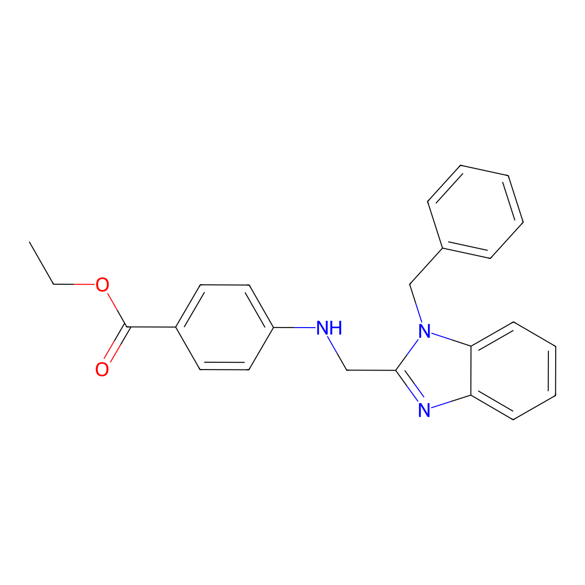 ethyl 4-{[(1-benzyl-1H-benzimidazol-2-yl)methyl]amino}benzoate molecular structure, CAS 312631-49-5