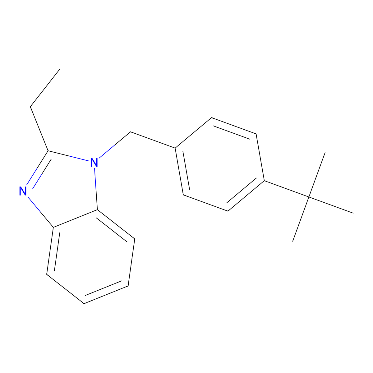 1-[(4-Tert-butylphenyl)methyl]-2-ethylbenzimidazole molecular structure, CAS 312631-60-0