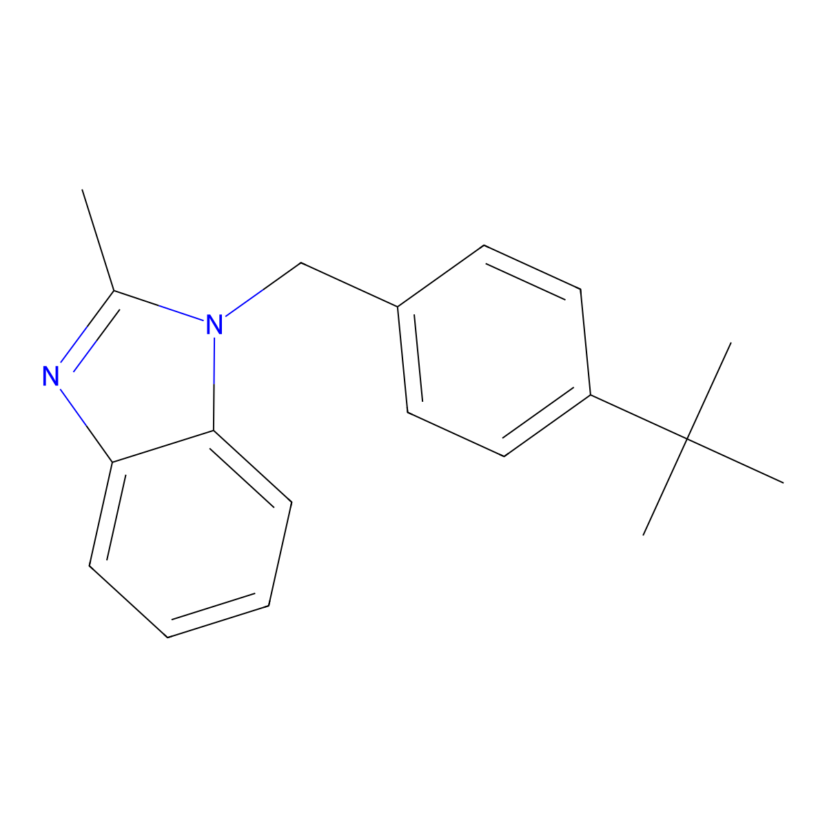 1-(4-tert-butylbenzyl)-2-methyl-1H-benzimidazole molecular structure, CAS 312631-63-3