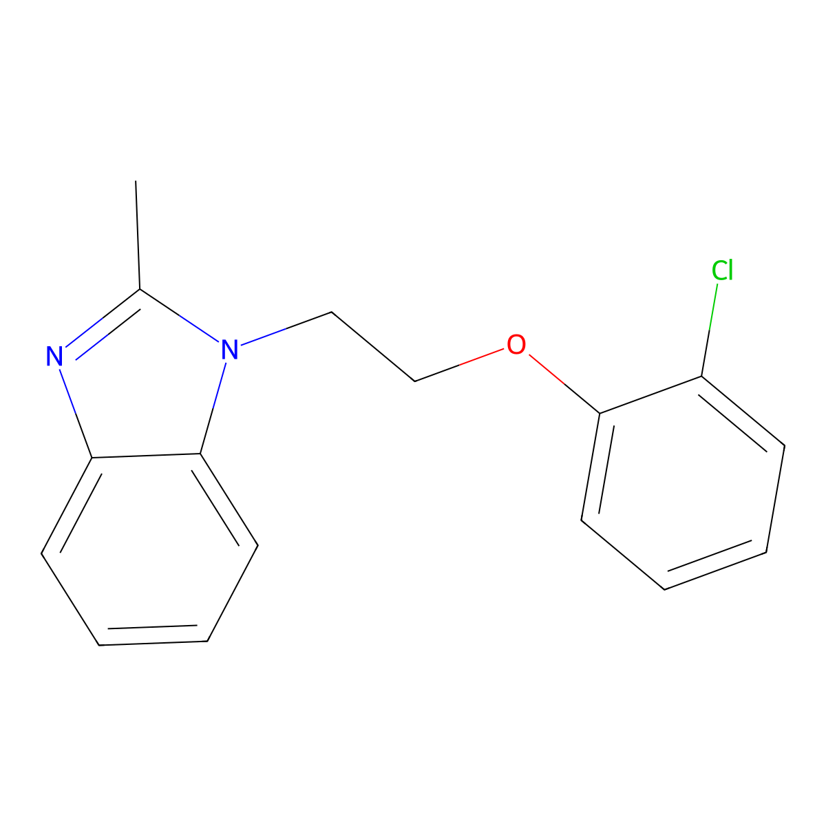 1-[2-(2-Chlorophenoxy)ethyl]-2-methylbenzimidazole molecular structure, CAS 312631-69-9