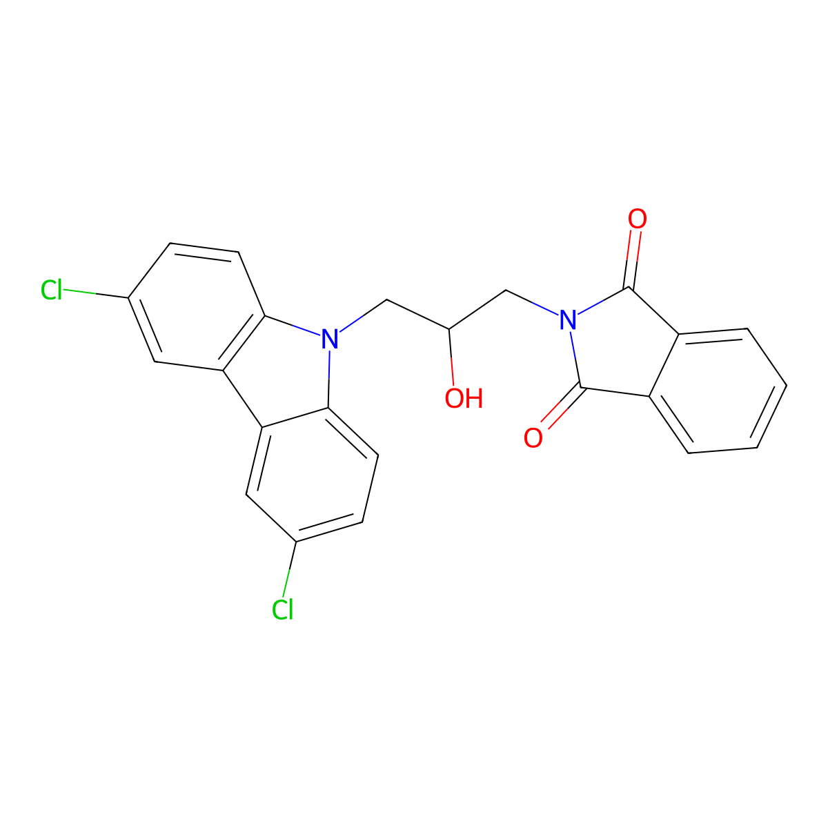 2-[3-(3,6-dichloro-9H-carbazol-9-yl)-2-hydroxypropyl]-1H-isoindole-1,3(2H)-dione molecular structure, CAS 312631-80-4
