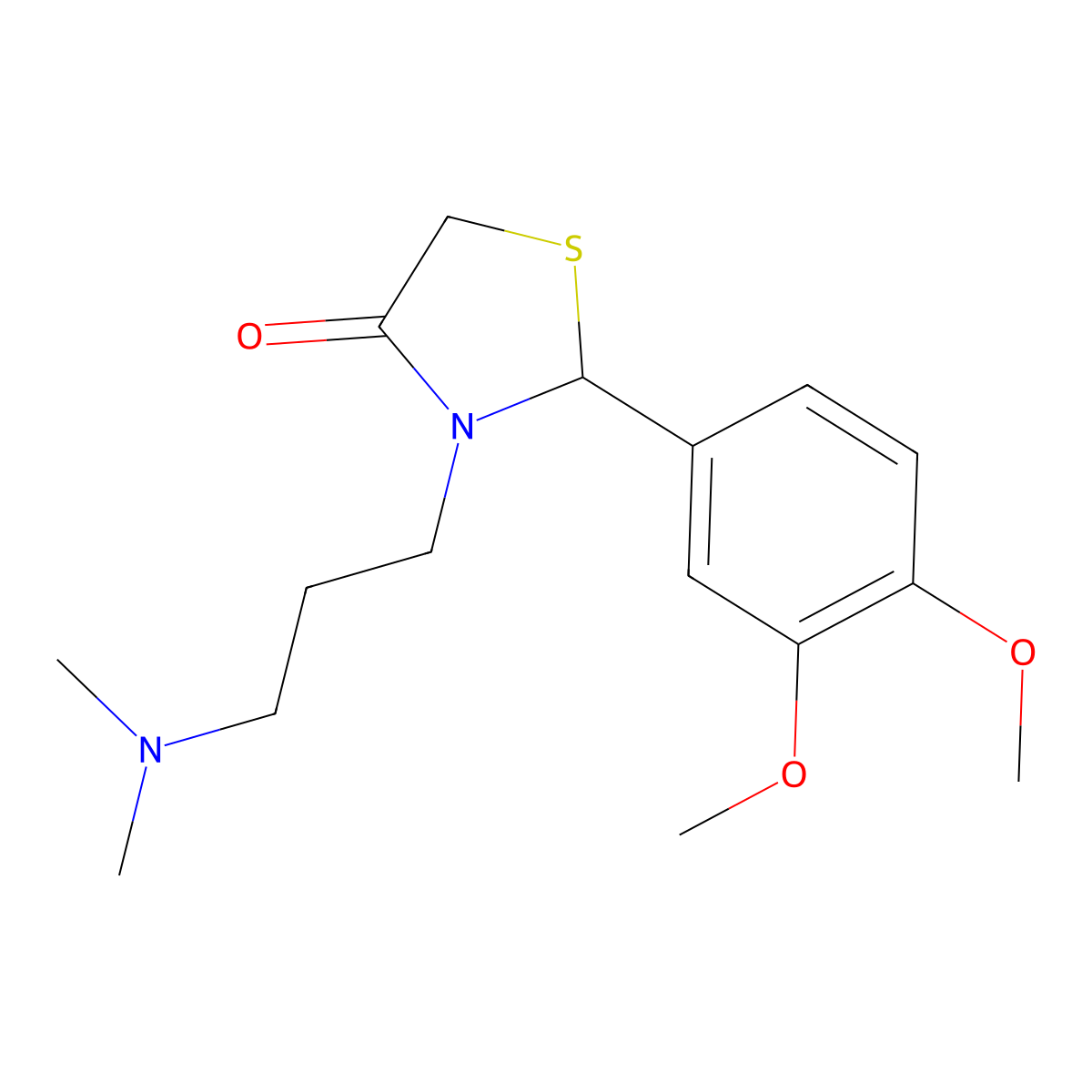 2-(3,4-Dimethoxyphenyl)-3-[3-(dimethylamino)propyl]-1,3-thiazolidin-4-one molecular structure, CAS 312632-20-5
