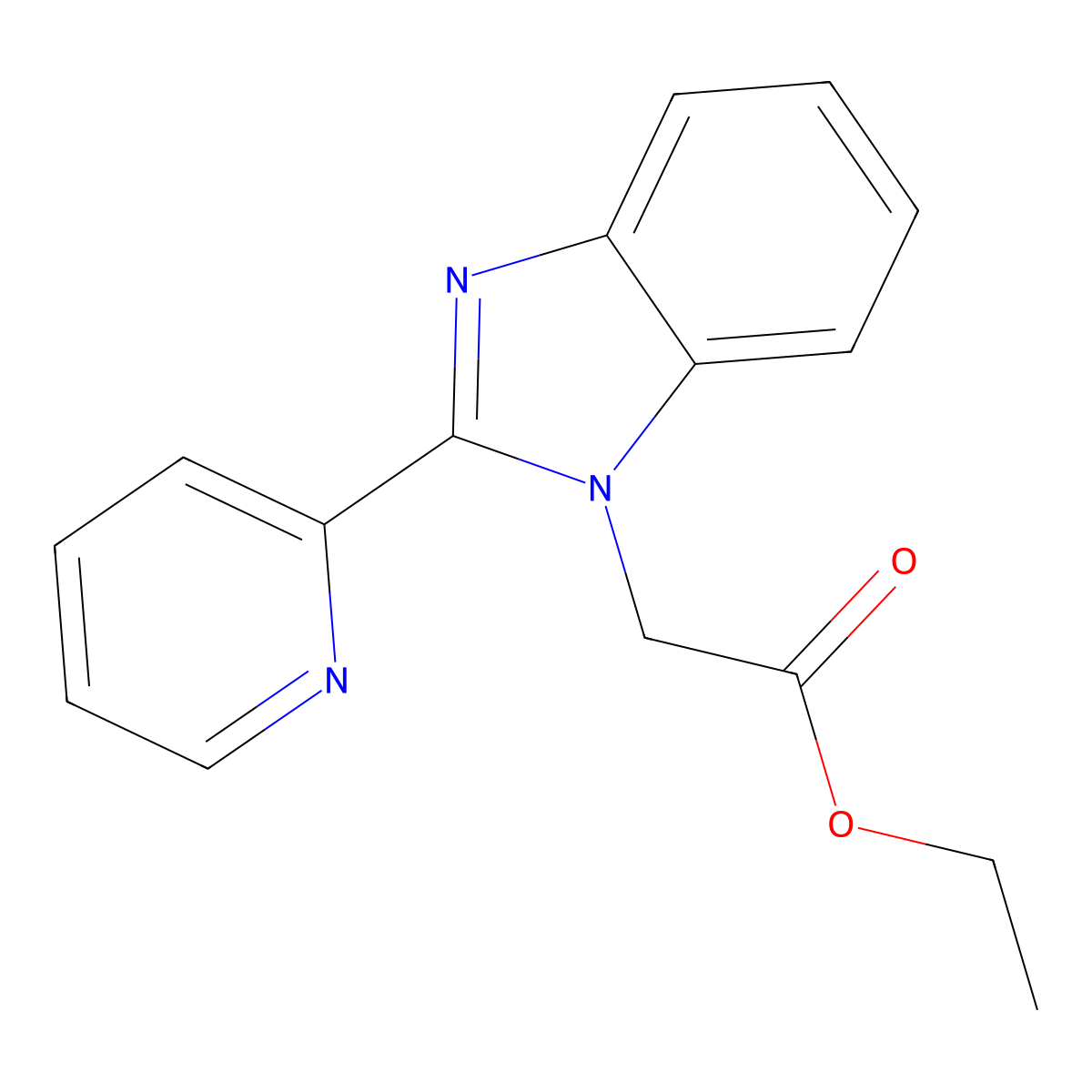 (2-Pyridin-2-yl-benzoimidazol-1-yl)-acetic acid ethyl ester molecular structure, CAS 312632-29-4
