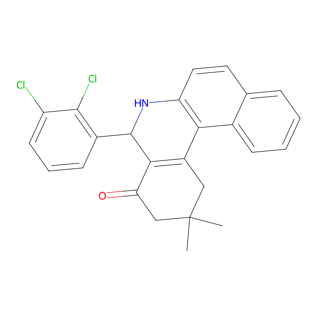 5-(2,3-dichlorophenyl)-2,2-dimethyl-2,3,5,6-tetrahydrobenzo[a]phenanthridin-4(1H)-one molecular structure, CAS 312632-62-5