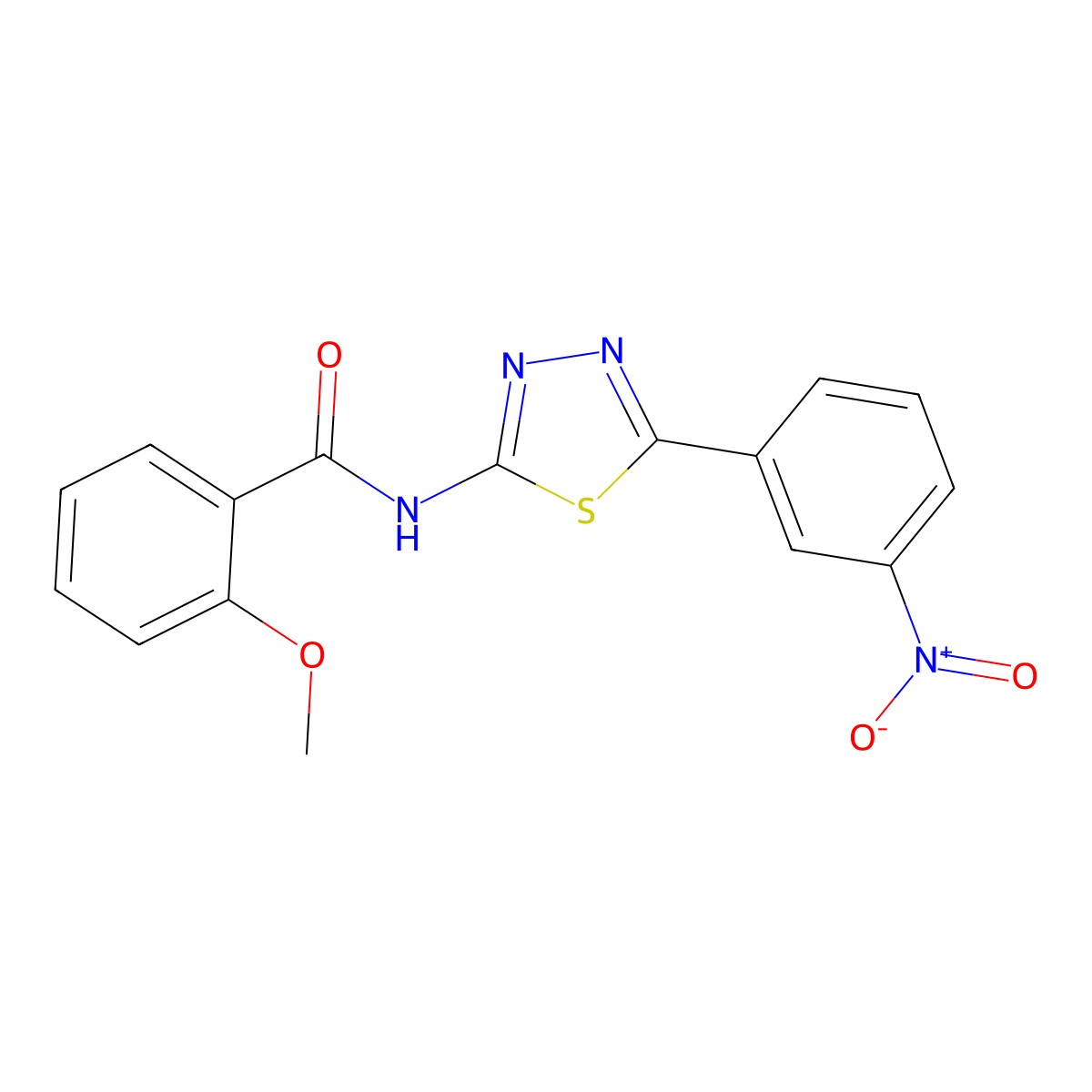 2-methoxy-N-[5-(3-nitrophenyl)-1,3,4-thiadiazol-2-yl]benzamide molecular structure, CAS 312632-88-5