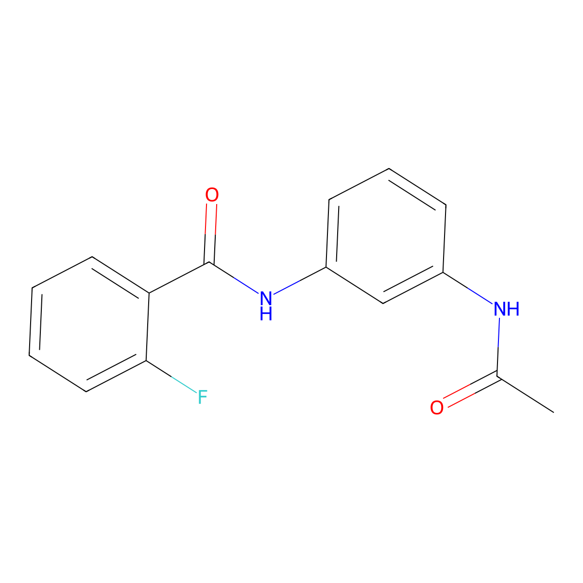 N-(3-acetamidophenyl)-2-fluorobenzamide molecular structure, CAS 312632-91-0