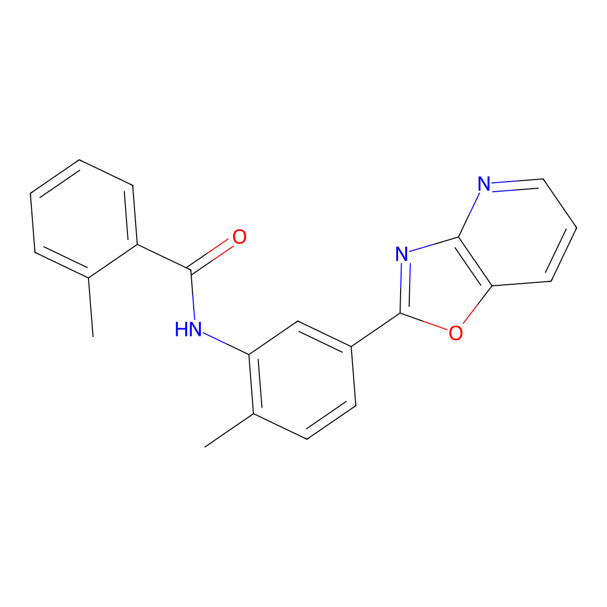 2-methyl-N-[2-methyl-5-([1,3]oxazolo[4,5-b]pyridin-2-yl)phenyl]benzamide molecular structure, CAS 312633-05-9
