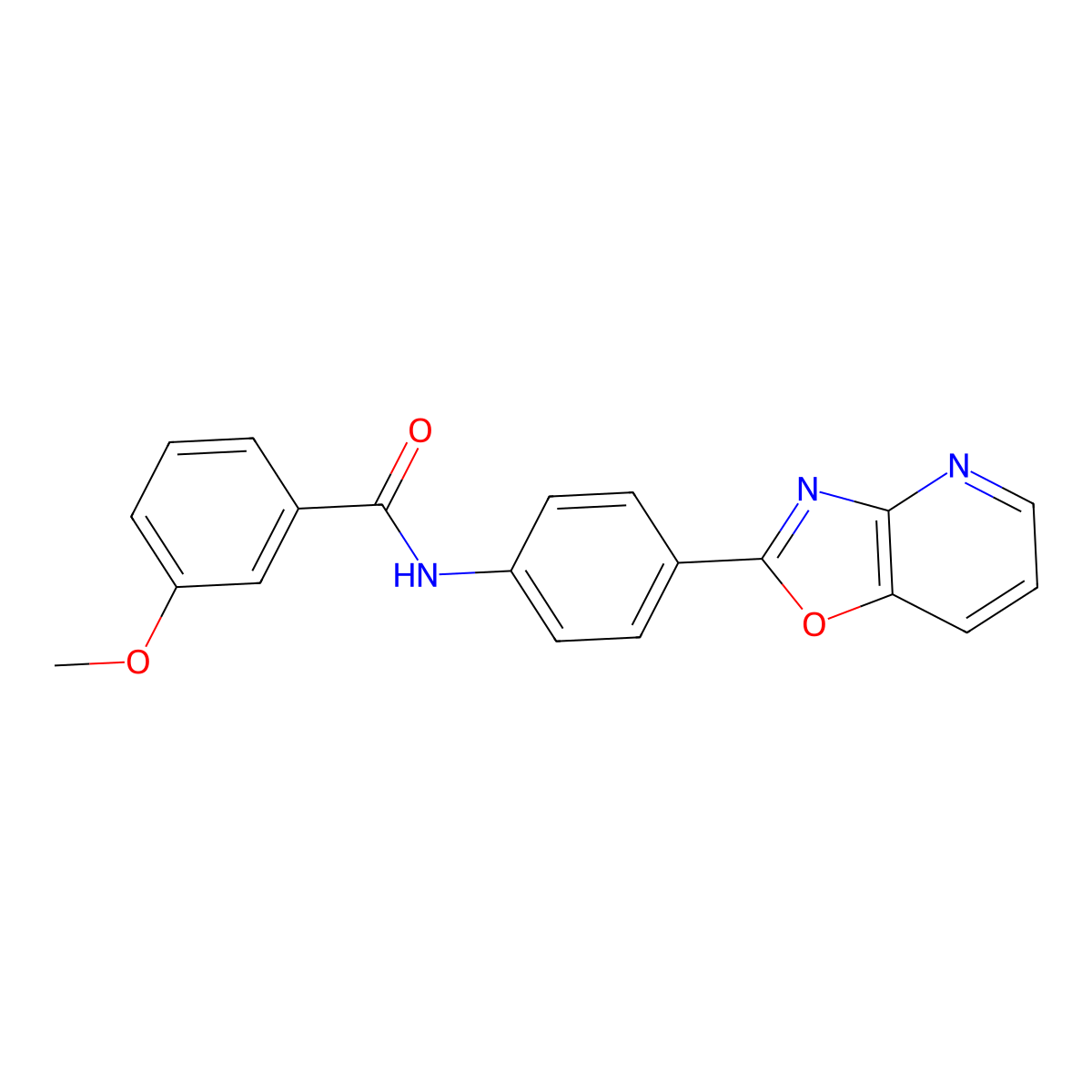 3-methoxy-N-[4-([1,3]oxazolo[4,5-b]pyridin-2-yl)phenyl]benzamide molecular structure, CAS 312633-31-1