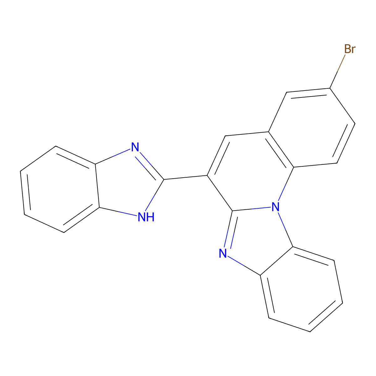 6-(1H-benzimidazol-2-yl)-3-bromobenzimidazolo[1,2-a]quinoline molecular structure, CAS 312633-78-6