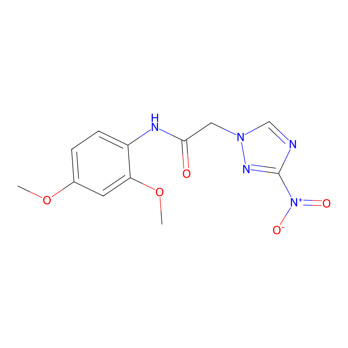 N-(2,4-dimethoxyphenyl)-2-(3-nitro-1,2,4-triazol-1-yl)acetamide molecular structure, CAS 312633-96-8