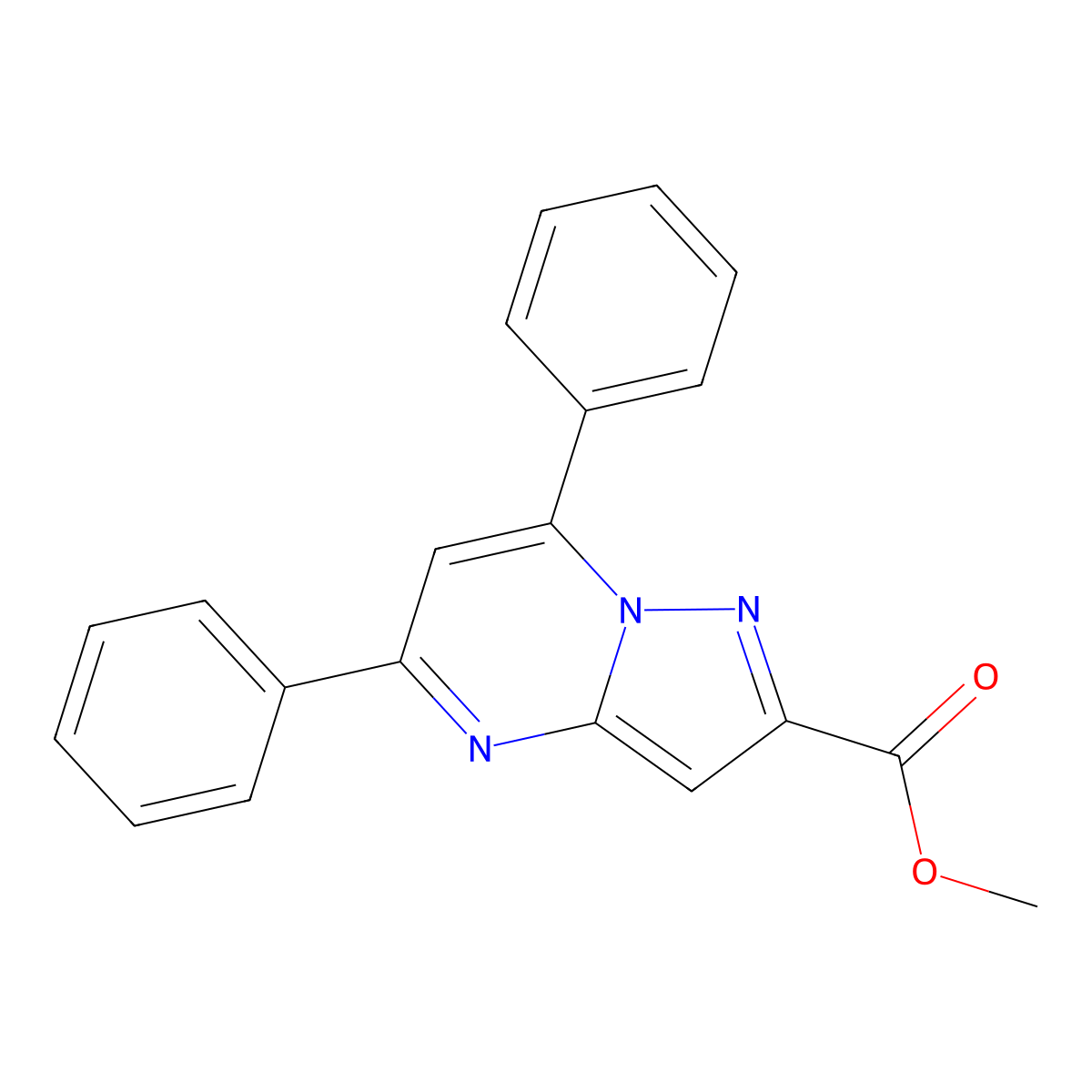 Methyl 5,7-diphenylpyrazolo[1,5-a]pyrimidine-2-carboxylate molecular structure, CAS 312634-04-1