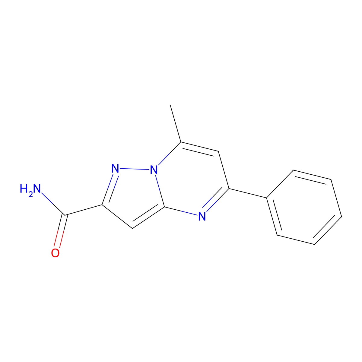 7-Methyl-5-phenylpyrazolo[1,5-a]pyrimidine-2-carboxamide molecular structure, CAS 312634-71-2