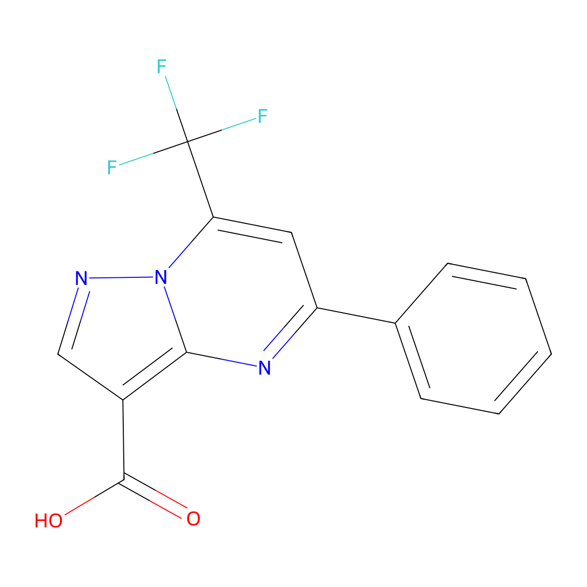 5-Phenyl-7-(trifluoromethyl)pyrazolo[1,5-a]pyrimidine-3-carboxylic acid molecular structure, CAS 312635-16-8