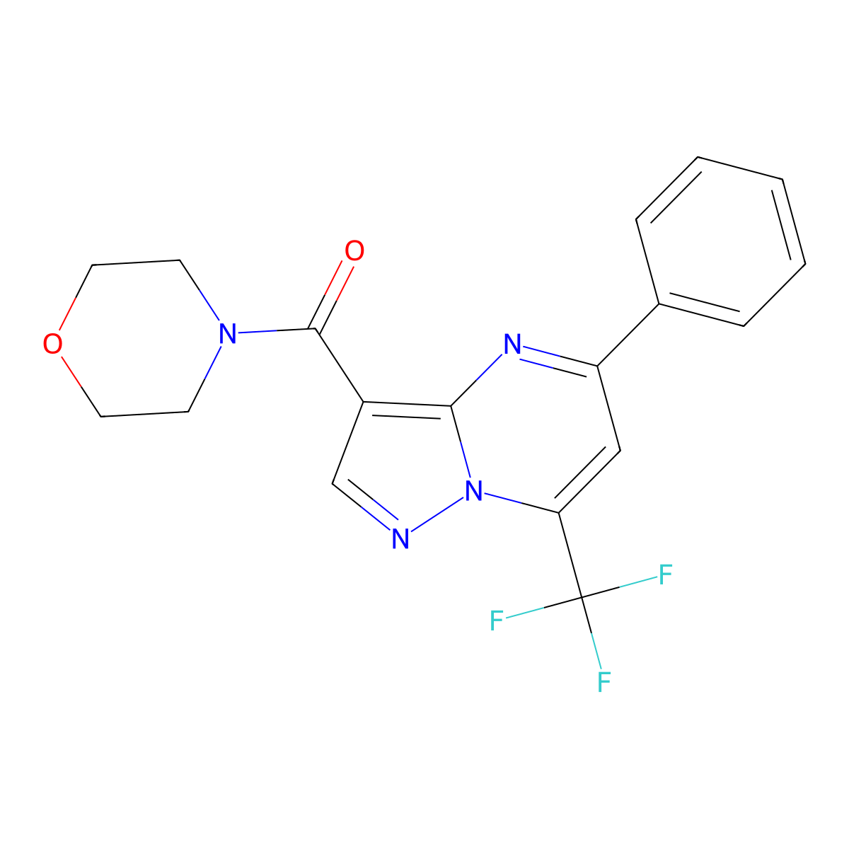 3-(4-Morpholinylcarbonyl)-5-phenyl-7-(trifluoromethyl)pyrazolo[1,5-a]pyrimidine molecular structure, CAS 312635-20-4