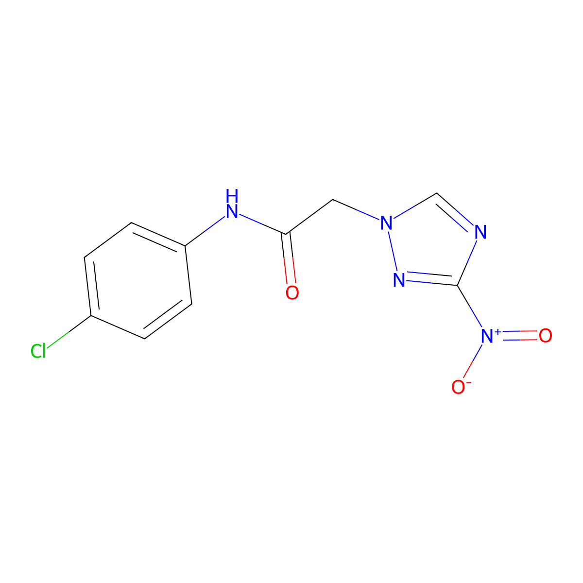 N-(4-chlorophenyl)-2-(3-nitro-1,2,4-triazol-1-yl)acetamide molecular structure, CAS 312635-36-2