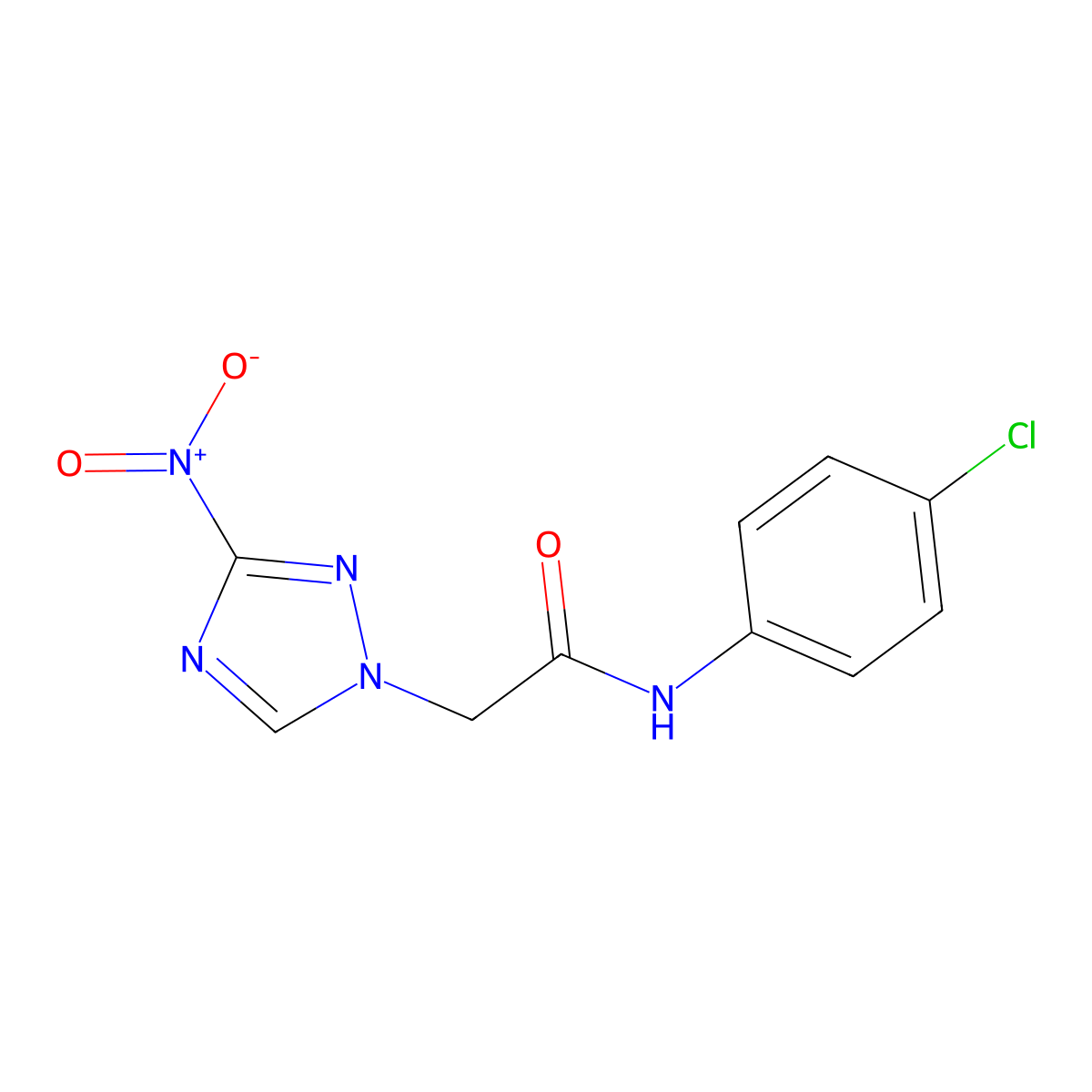 N-(4-chlorophenyl)-2-(3-nitro-1,2,4-triazol-1-yl)acetamide molecular structure, CAS 312635-36-2