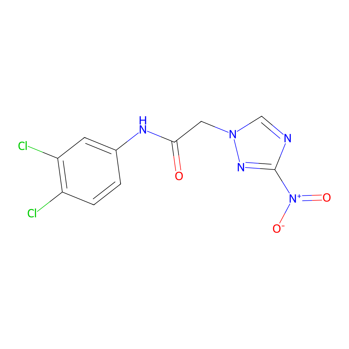 N-(3,4-dichlorophenyl)-2-(3-nitro-1,2,4-triazol-1-yl)acetamide molecular structure, CAS 312635-37-3