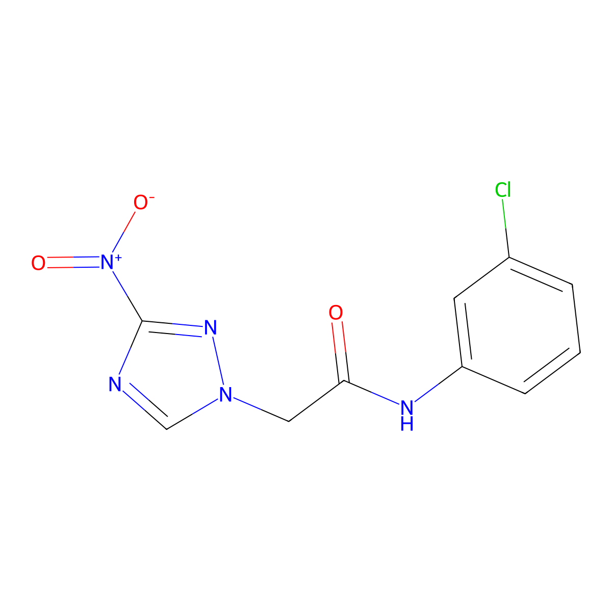 N-(3-chlorophenyl)-2-(3-nitro-1,2,4-triazol-1-yl)acetamide molecular structure, CAS 312635-38-4